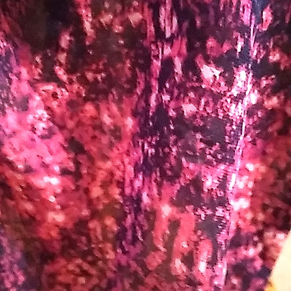 ANA Petite Blue Red Sheer Blouse. 3,/4 ,Sleeves V Neck - Picture 2 of 8